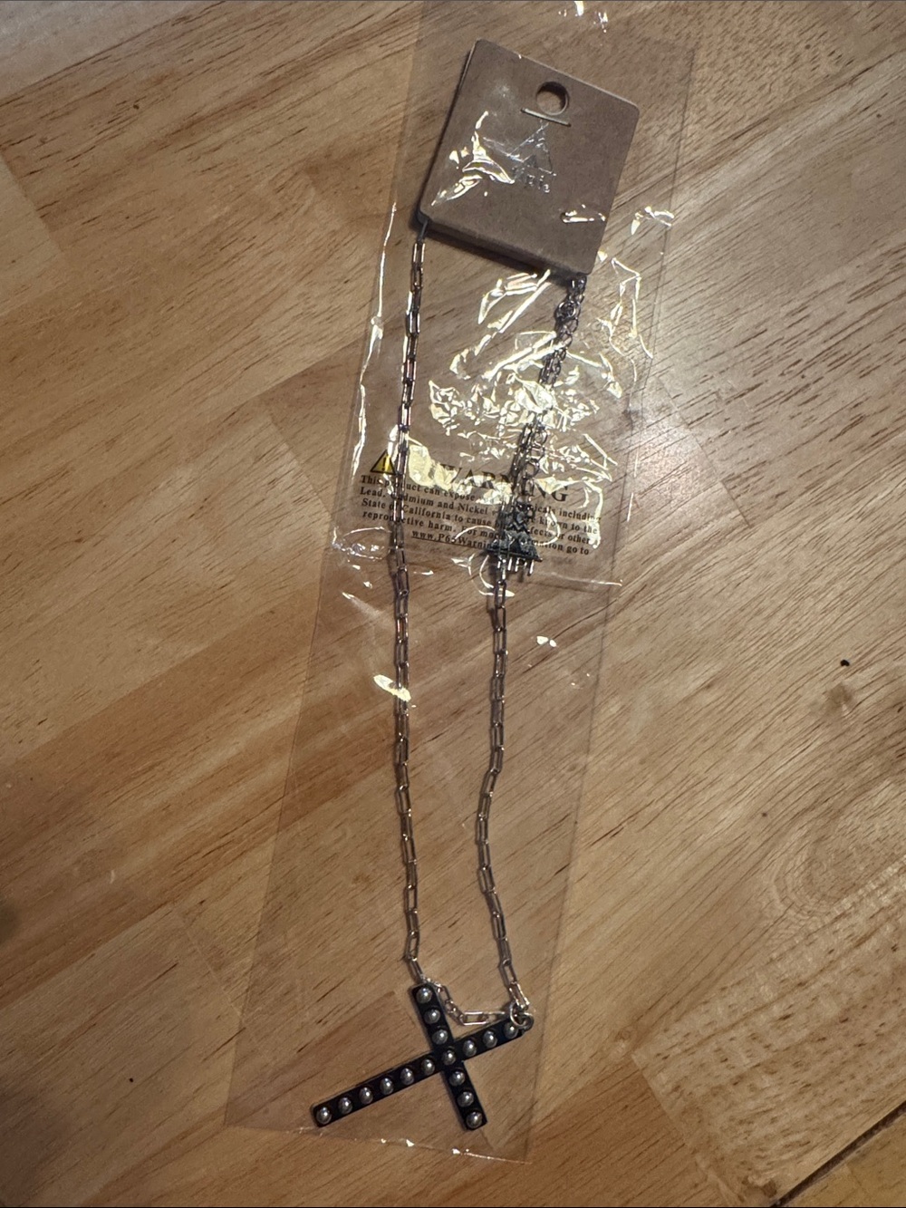 Silver Cross Pendant Chain Necklace